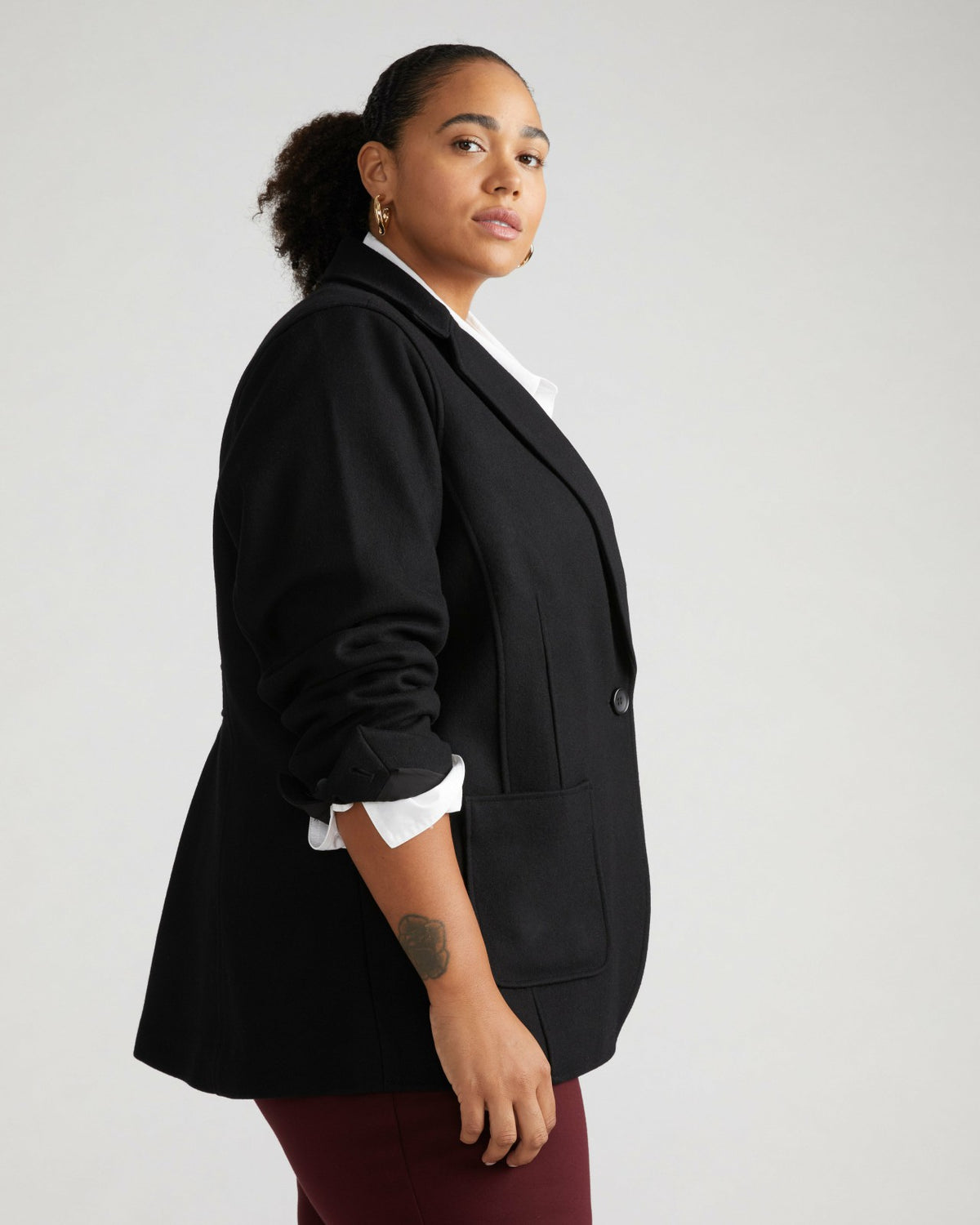 Kidjo Tailored Wool Jacket - Black | Universal Standard