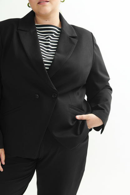 Bianca Double Breasted Ponte Blazer - Black | Universal Standard