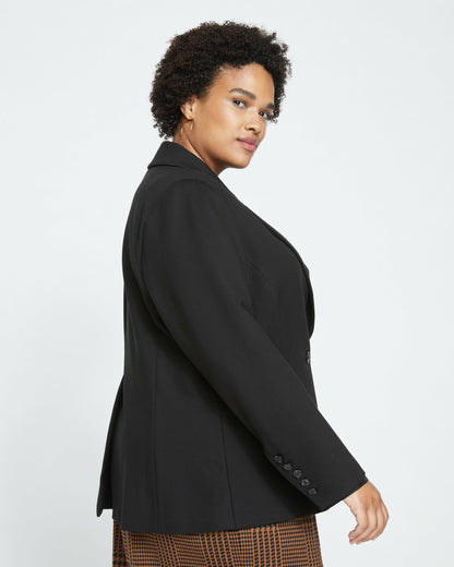 Bianca Double Breasted Ponte Blazer - Black | Universal Standard