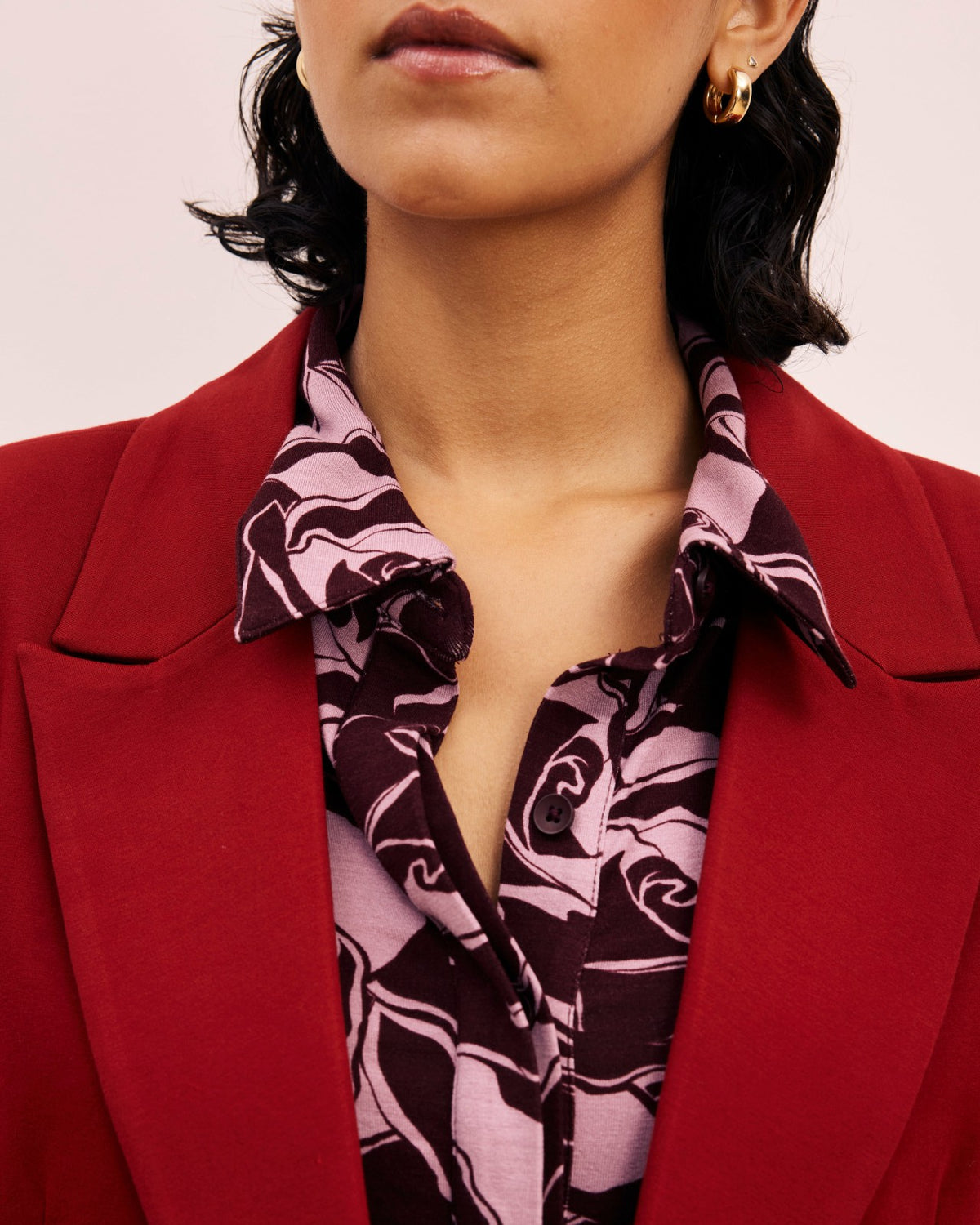 Bianca Double Breasted Ponte Blazer - Garnet | Universal Standard