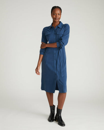 Cooling Stretch Cupro Savannah Dress - Pageant Blue | Universal Standard