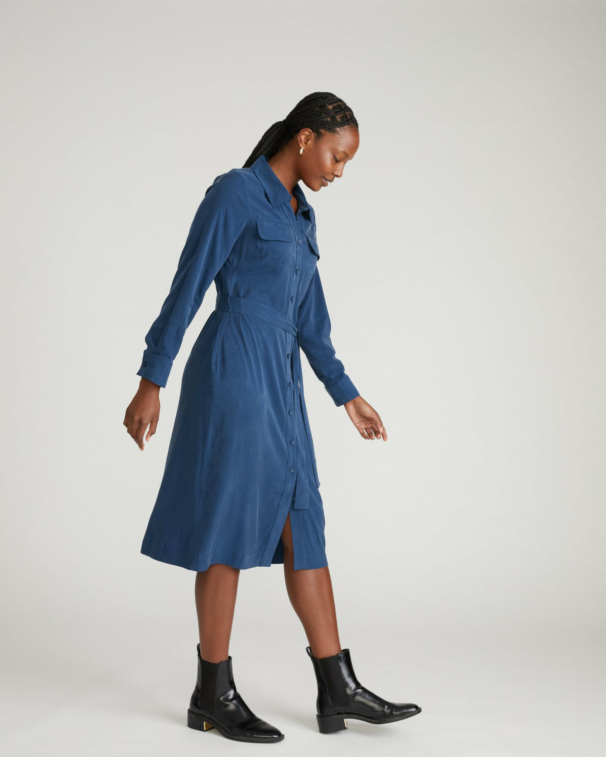 Cooling Stretch Cupro Savannah Dress - Pageant Blue | Universal Standard