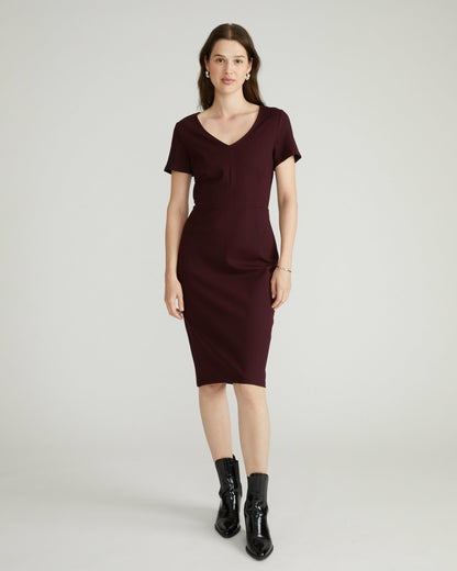 Executive V Neck Ponte Dress - Black Cherry | Universal Standard