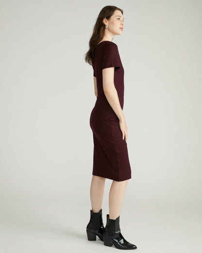 Executive V Neck Ponte Dress - Black Cherry | Universal Standard