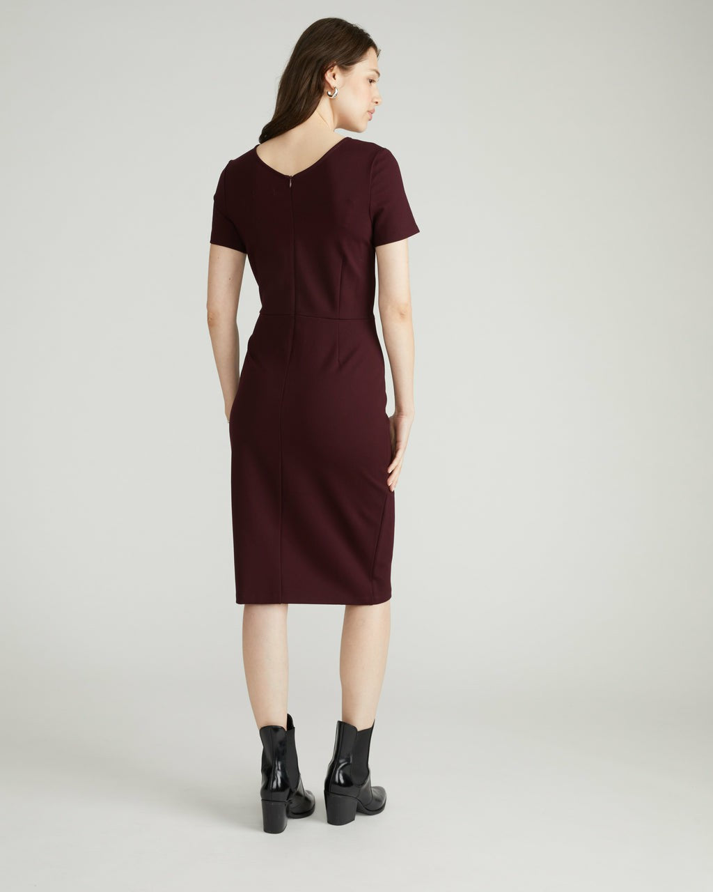 Executive V Neck Ponte Dress - Black Cherry | Universal Standard