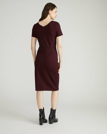 Executive V Neck Ponte Dress - Black Cherry | Universal Standard