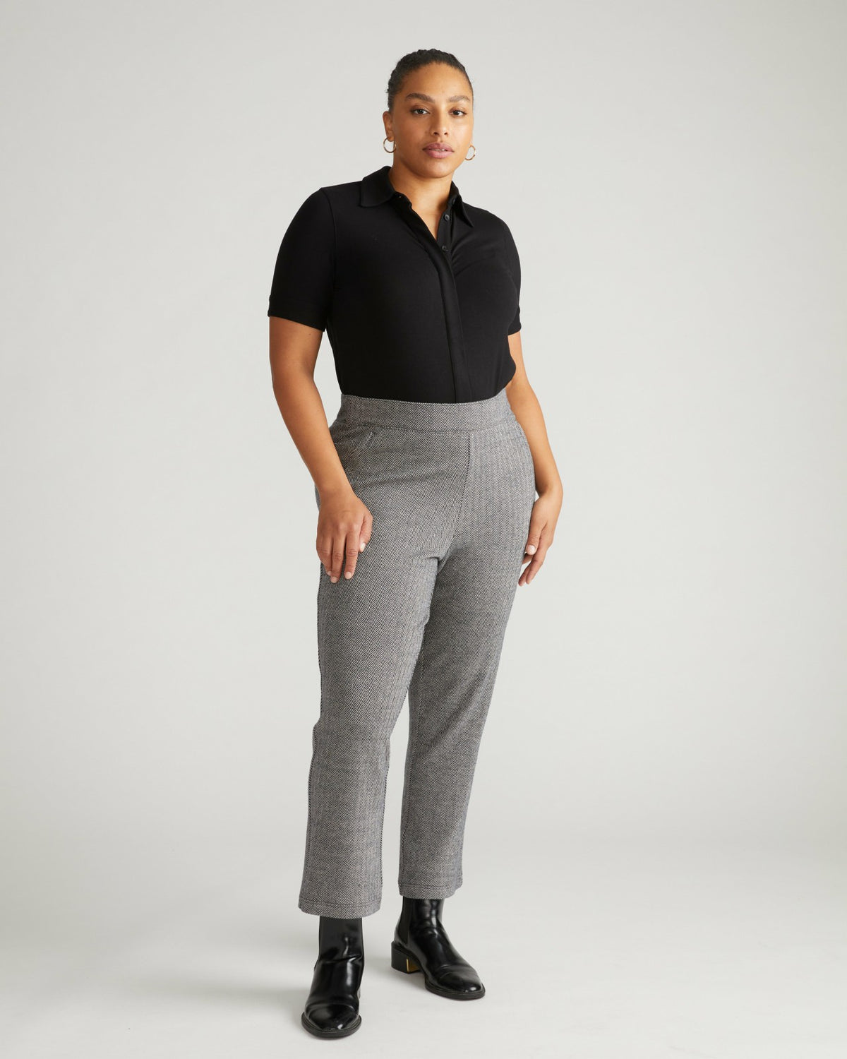 Amaya Ponte Kick Flare Pants - Herringbone Tweed | Universal Standard