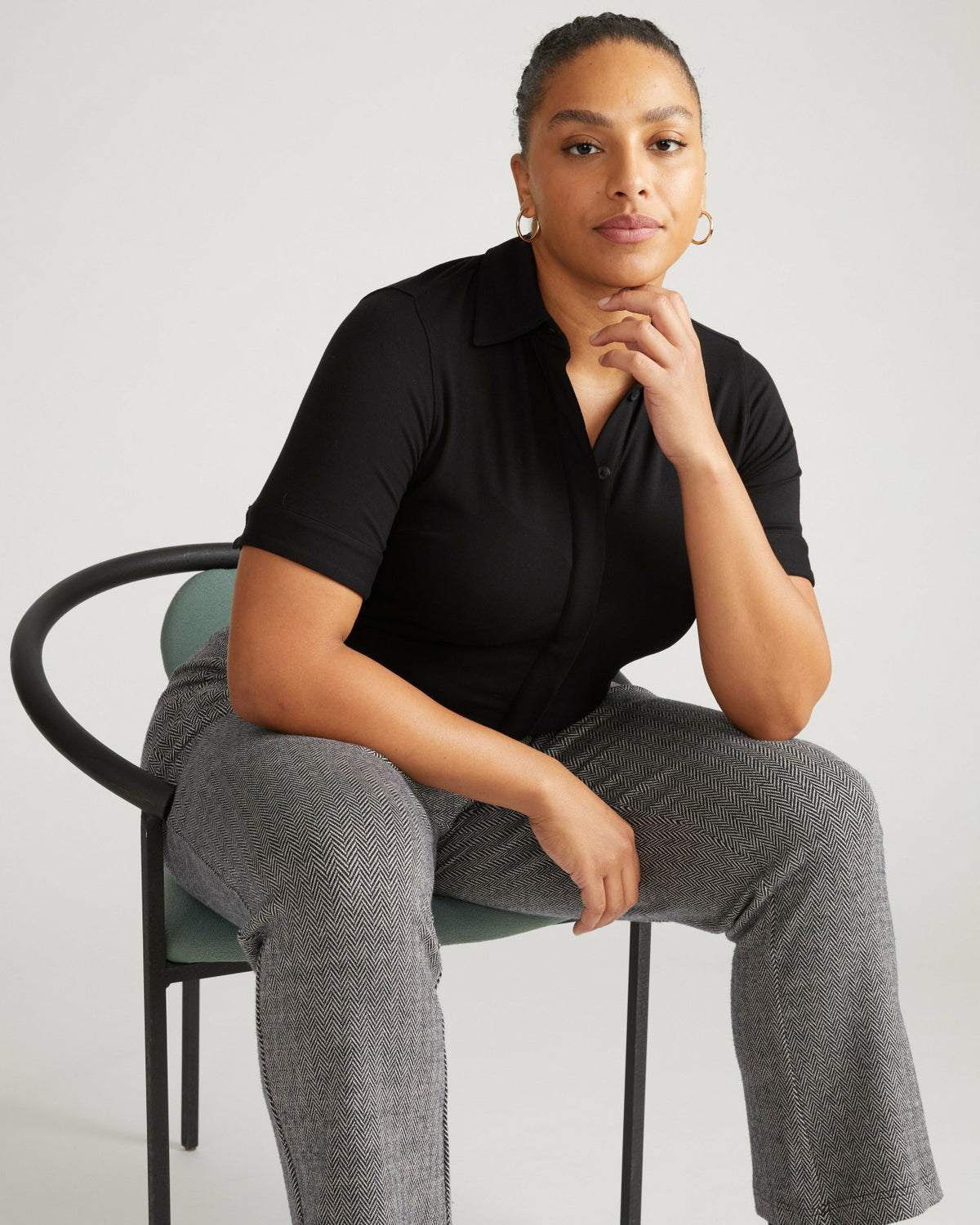 Amaya Ponte Kick Flare Pants - Herringbone Tweed | Universal Standard