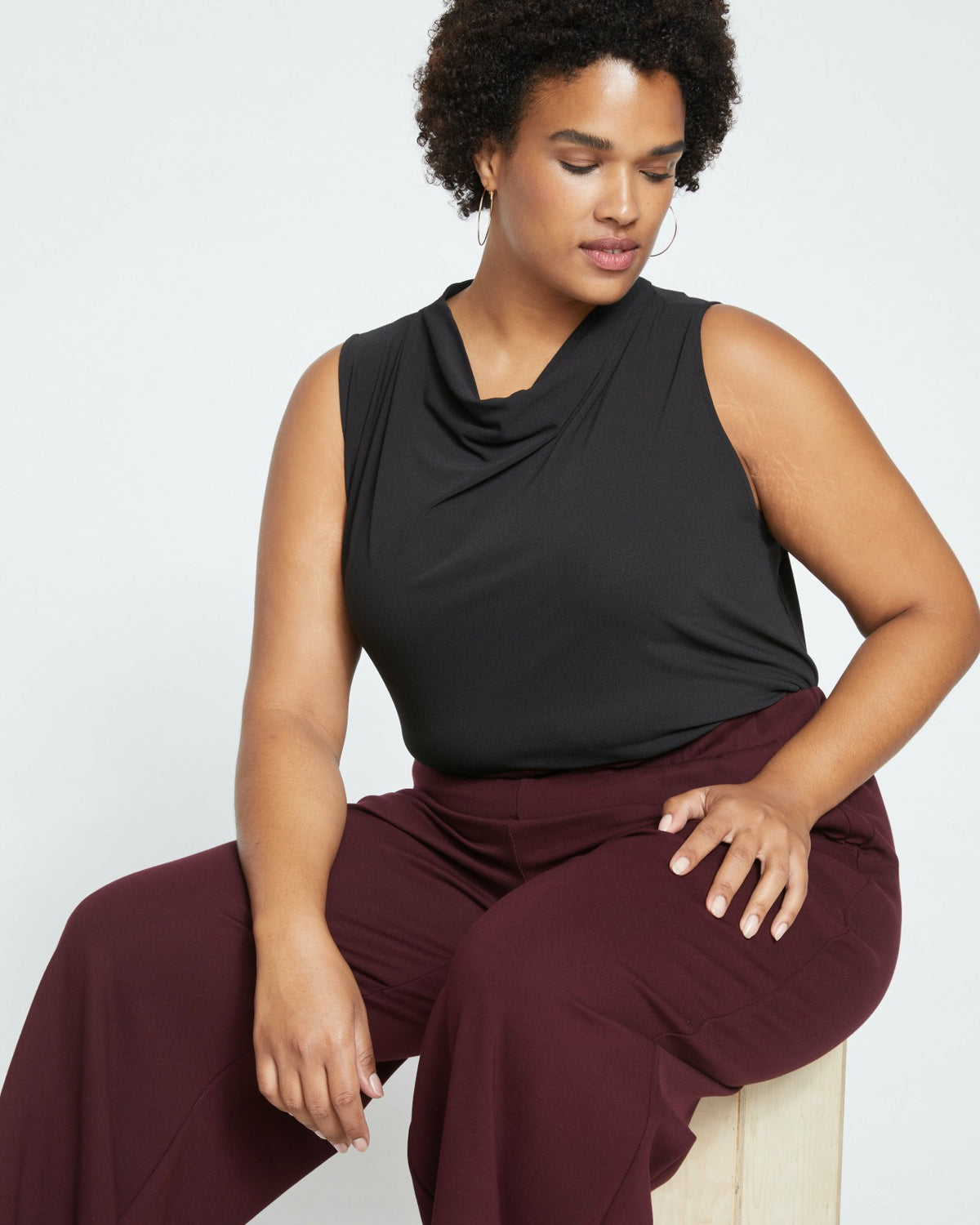 Stephanie Wide Leg Ponte Pants - Black Cherry | Universal Standard