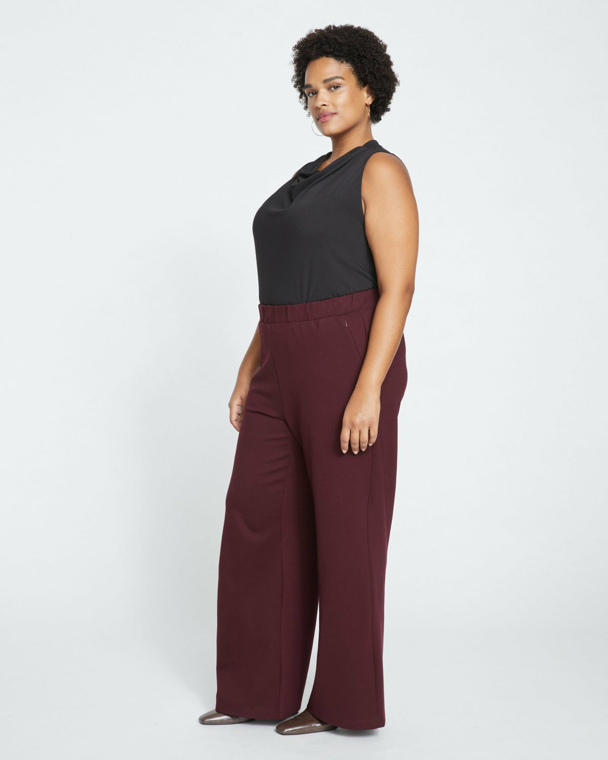 Stephanie Wide Leg Ponte Pants - Black Cherry | Universal Standard