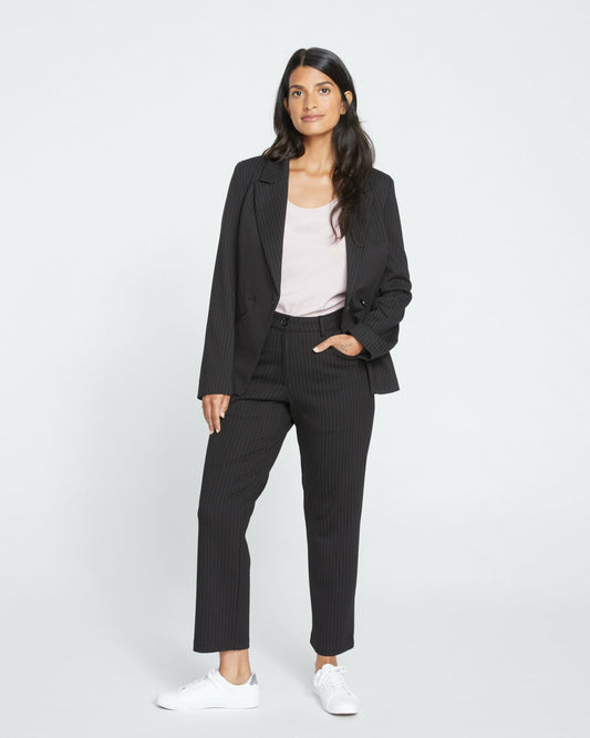 Cigarette Ponte Pants - Slate Pinstripe | Universal Standard