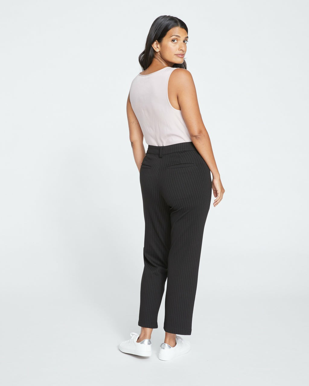 Cigarette Ponte Pants - Slate Pinstripe | Universal Standard