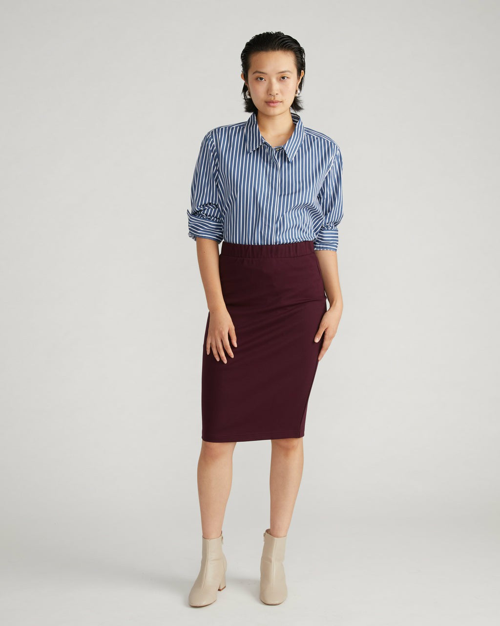 Danube Ponte Skirt - Black Cherry | Universal Standard