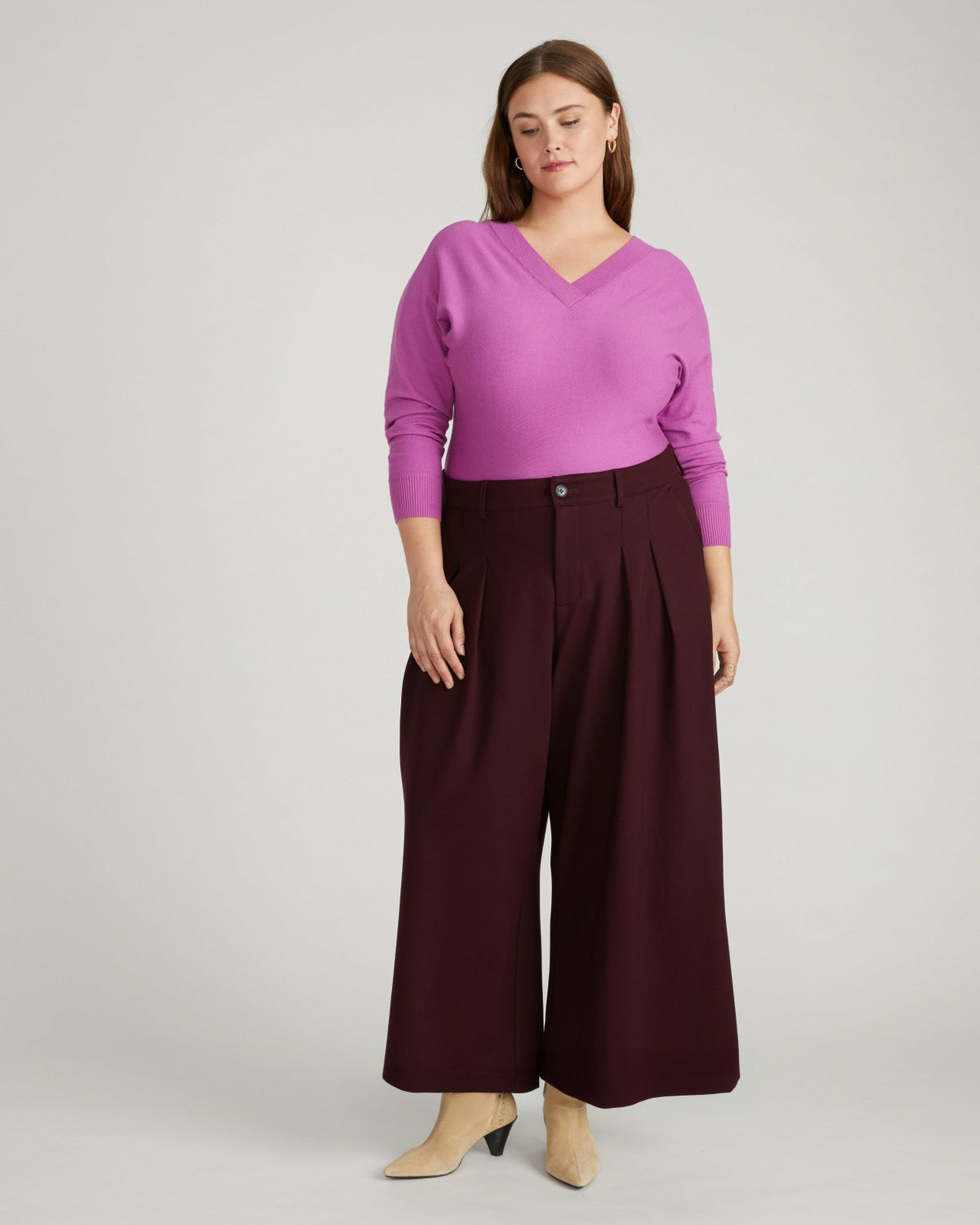 Palais Wide Leg Ponte Pants - Black Cherry | Universal Standard