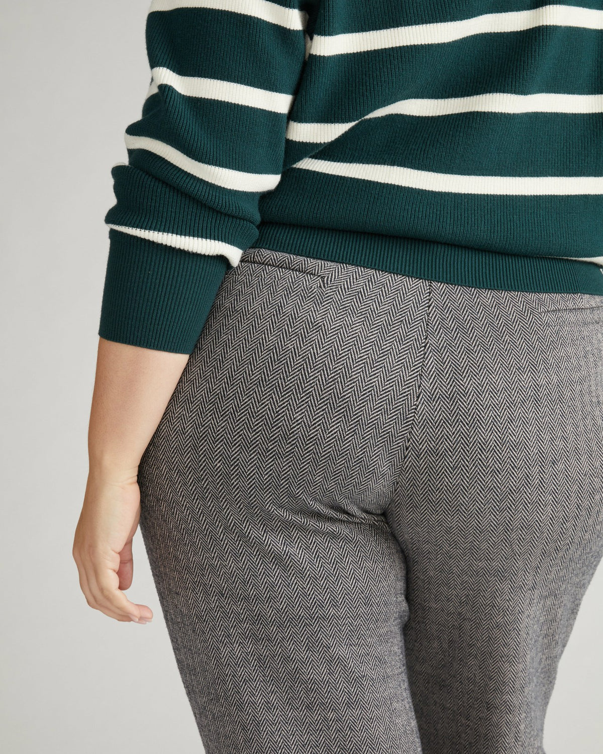 Long Cigarette Ponte Pants - Herringbone Tweed | Universal Standard