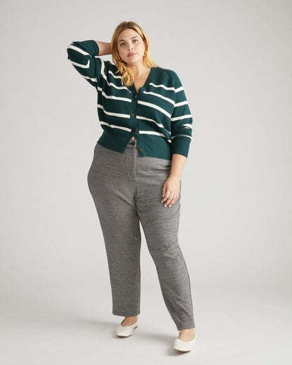 Long Cigarette Ponte Pants - Herringbone Tweed | Universal Standard