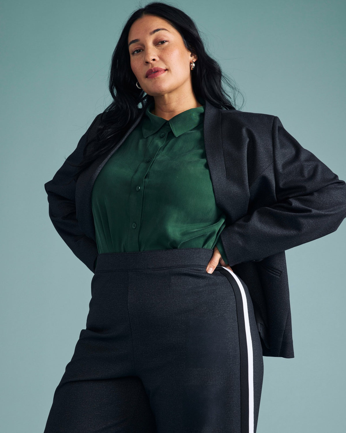 Cooling Stretch Cupro Artist Shirt - Forest Green | Universal Standard
