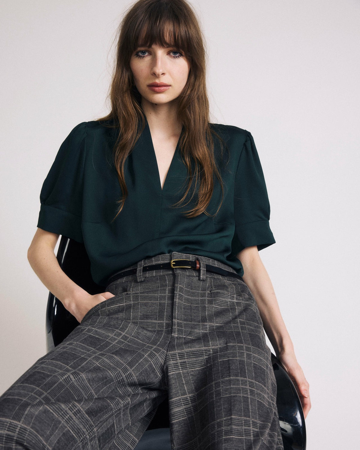 Beatrice Soft Satin Top - Forest Green | Universal Standard