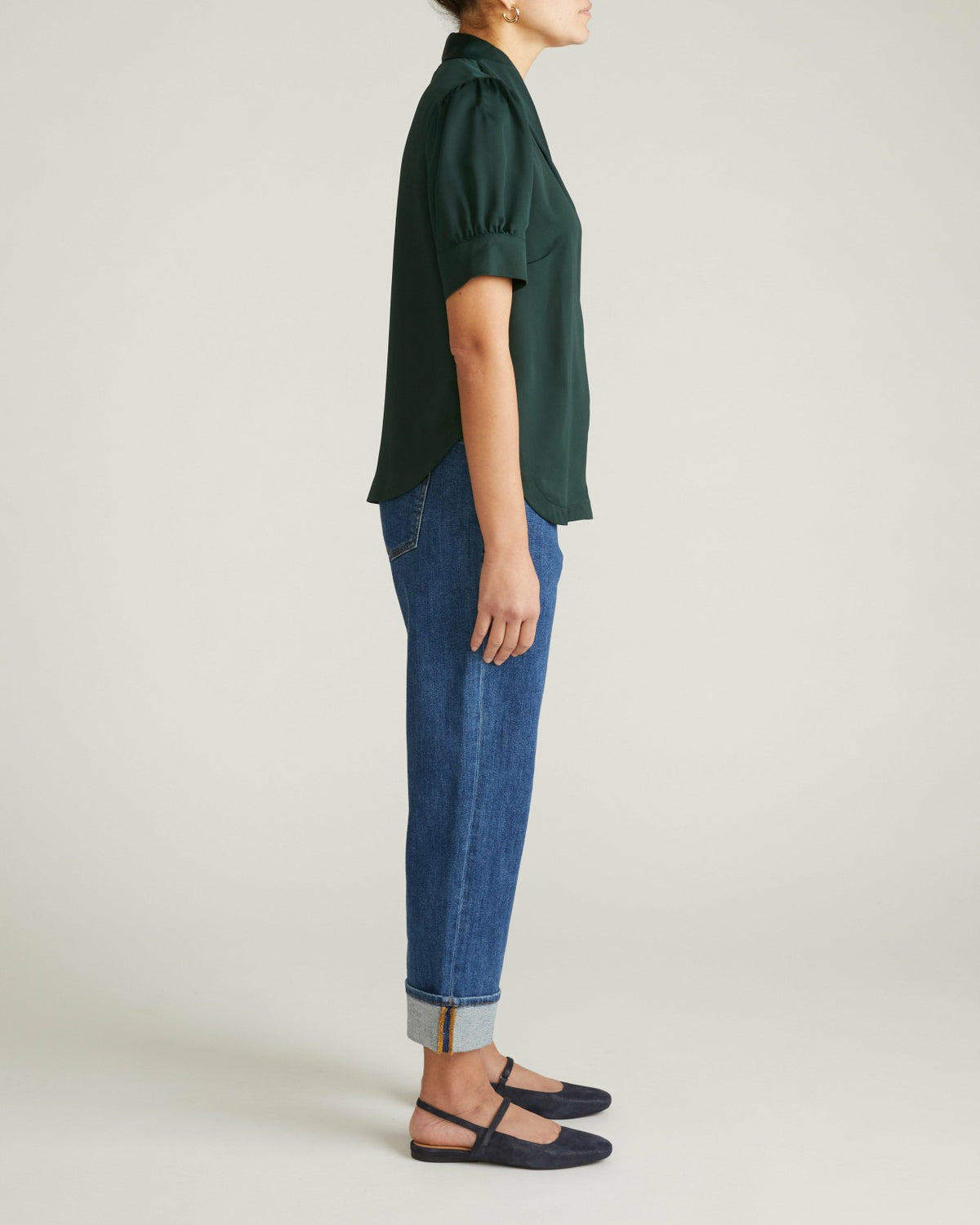 Beatrice Soft Satin Top - Forest Green | Universal Standard