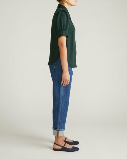 Beatrice Soft Satin Top - Forest Green | Universal Standard