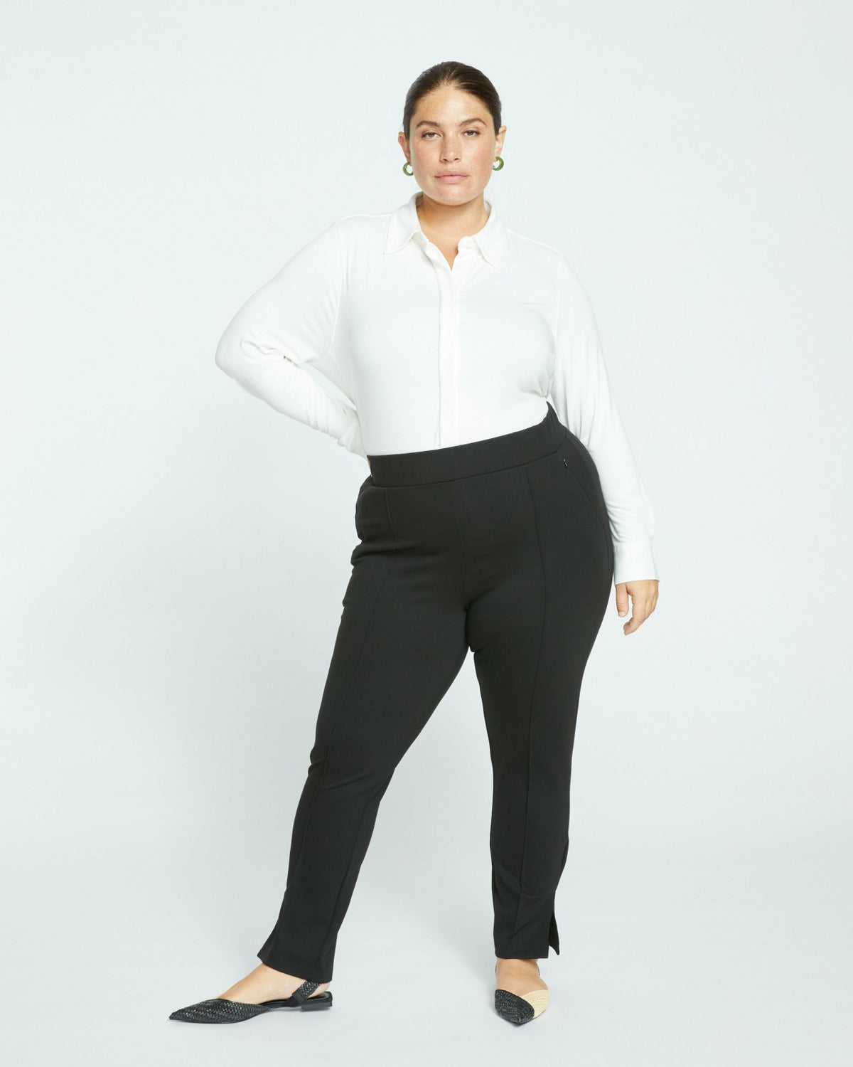 Elbe Liquid Jersey Shirt Classic Fit - White | Universal Standard
