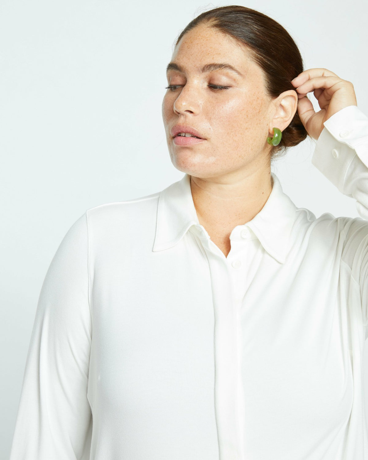 Elbe Liquid Jersey Shirt Classic Fit - White | Universal Standard