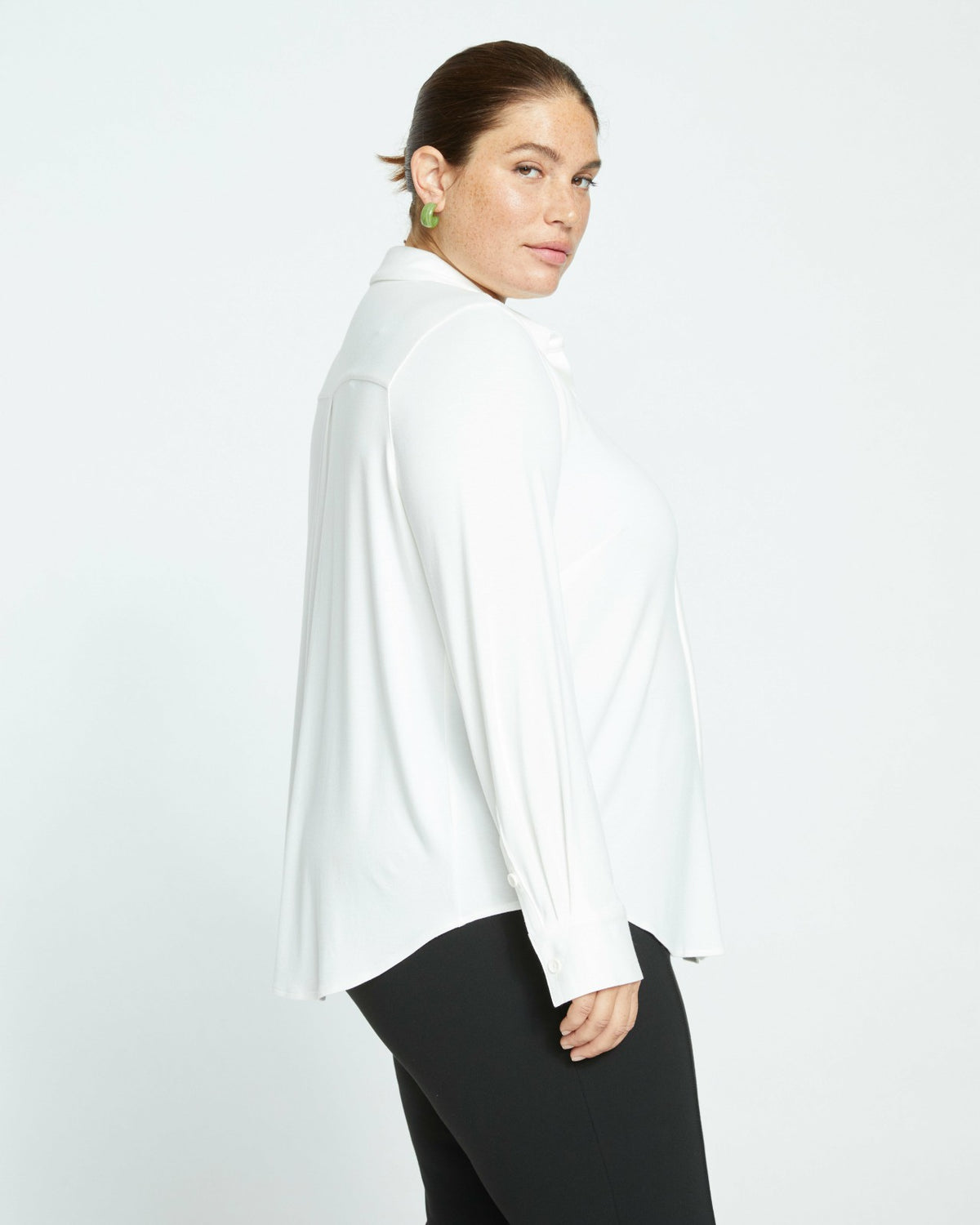 Elbe Liquid Jersey Shirt Classic Fit - White | Universal Standard