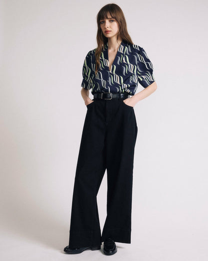 Beatrice Soft Satin Top - Paddington Ribbon Print | Universal Standard