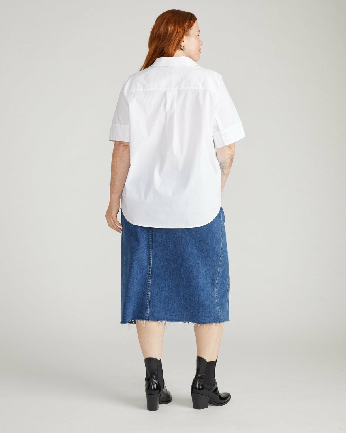 Elbe Stretch Poplin Short Sleeve Shirt - White | Universal Standard