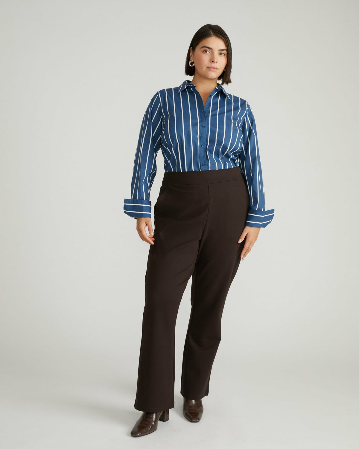 Henning x US Madison Shirt - Ensign Blue/White Stripe | Universal Standard