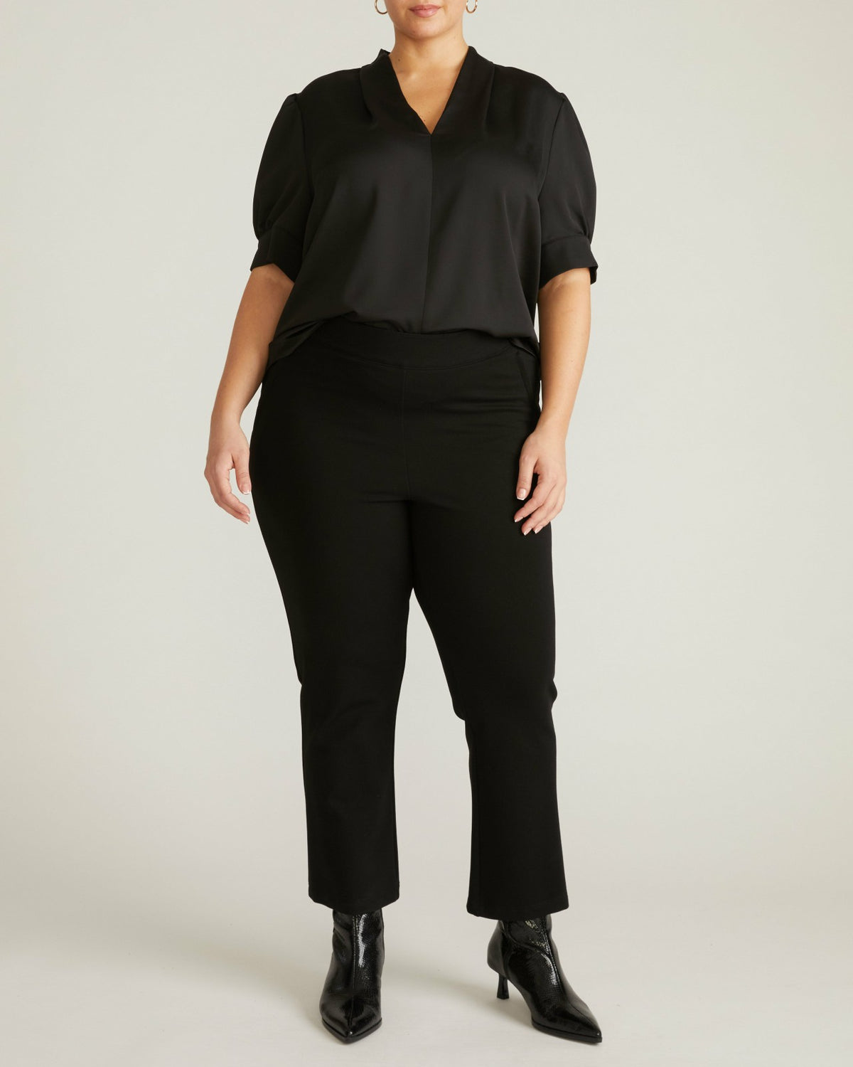 Beatrice Soft Satin Top - Black | Universal Standard