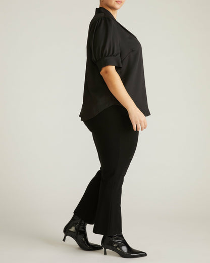 Beatrice Soft Satin Top - Black | Universal Standard