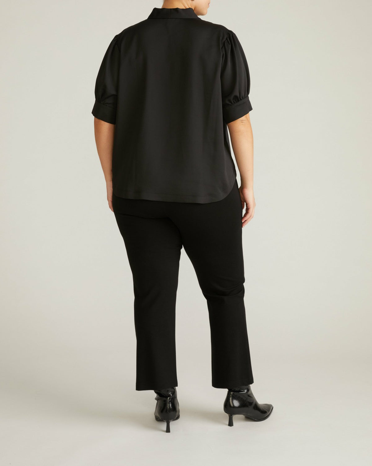 Beatrice Soft Satin Top - Black | Universal Standard