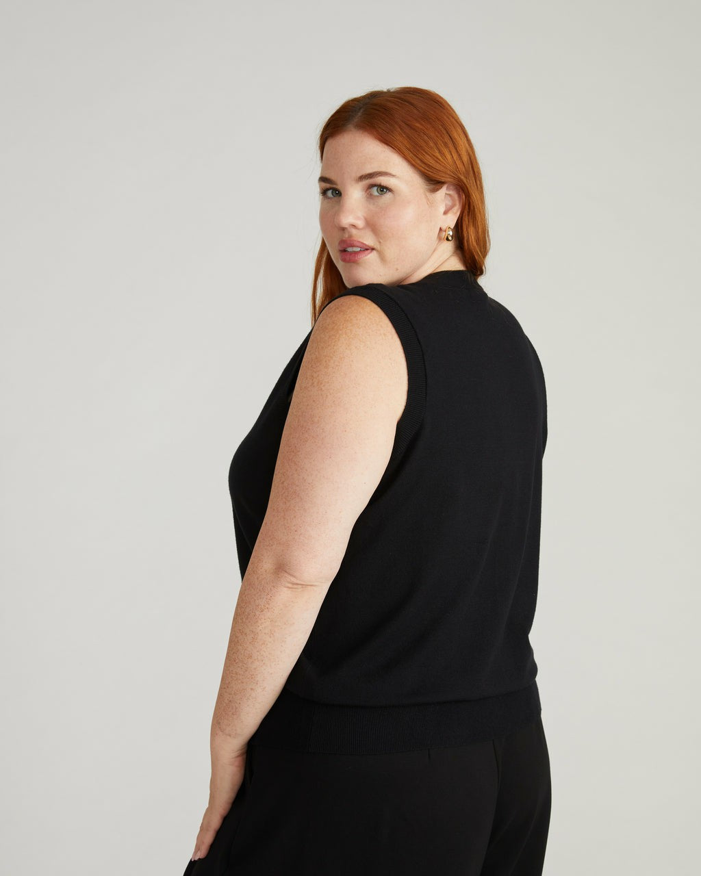 Savvy Fine Knit Cardigan Vest - Black | Universal Standard