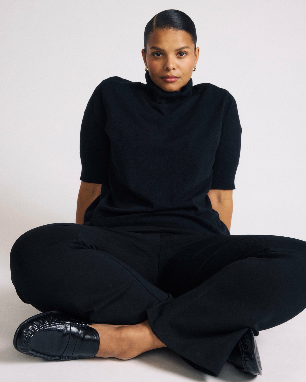 Savvy Fine Knit Turtleneck Sweater Top - Black | Universal Standard