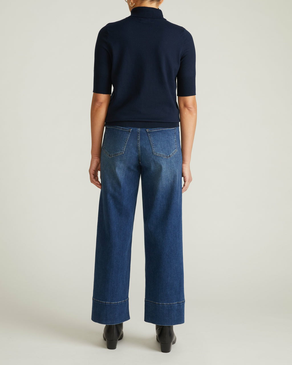 Savvy Fine Knit Turtleneck Sweater Top - Navy | Universal Standard
