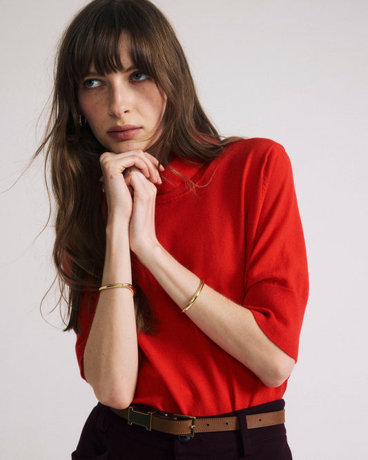 Savvy Fine Knit Turtleneck Sweater Top - Lipstick | Universal Standard
