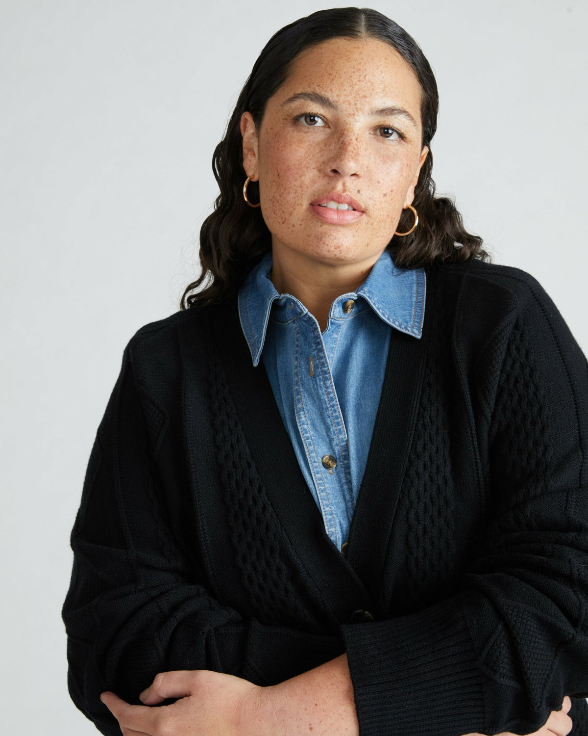 Cable Knit Cardigan - Black | Universal Standard