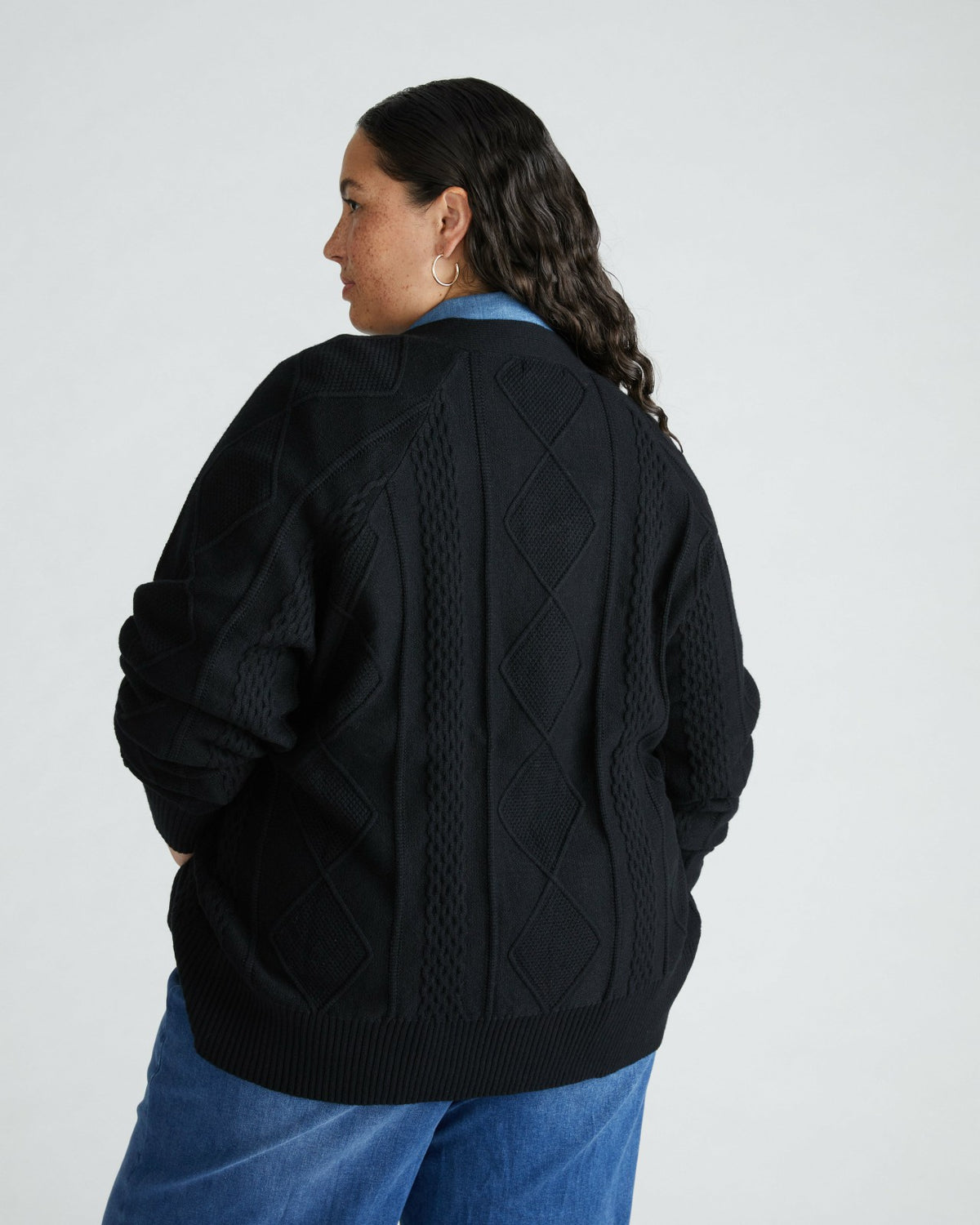 Cable Knit Cardigan - Black | Universal Standard