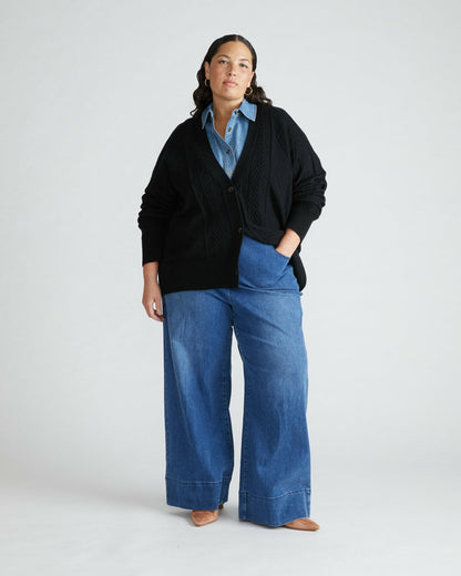Cable Knit Cardigan - Black | Universal Standard