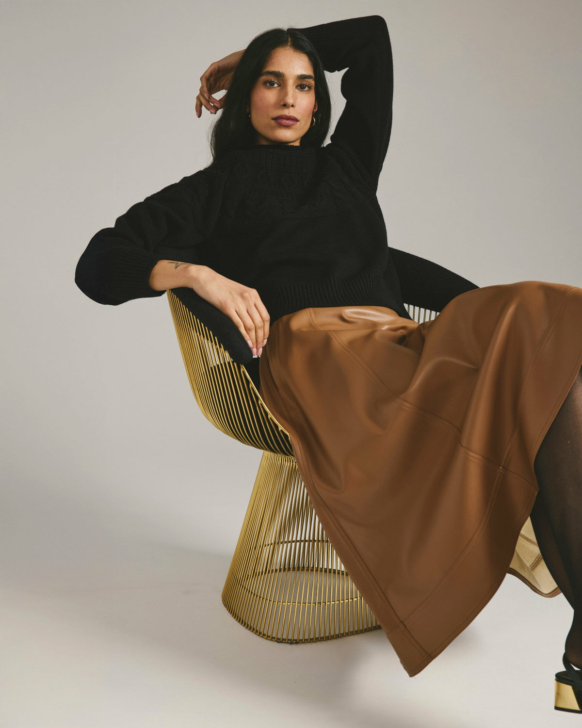 Safiya Cable Knit Sweater - Black | Universal Standard