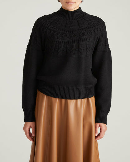 Safiya Cable Knit Sweater - Black | Universal Standard