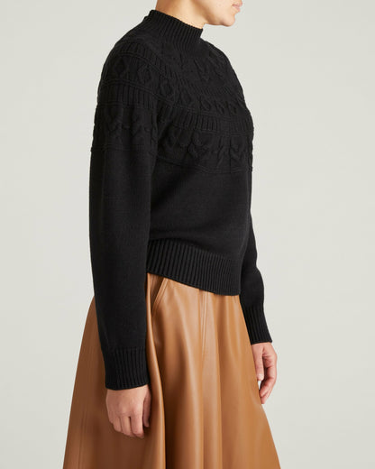 Safiya Cable Knit Sweater - Black | Universal Standard