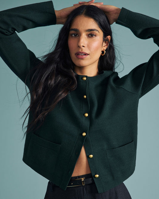 Gabrielle Button-Front Cardigan - Forest Green | Universal Standard
