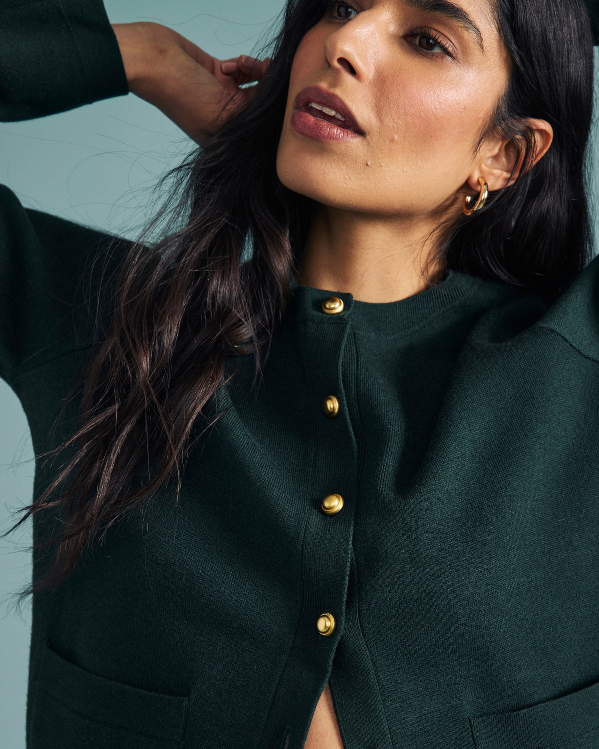 Gabrielle Button-Front Cardigan - Forest Green | Universal Standard