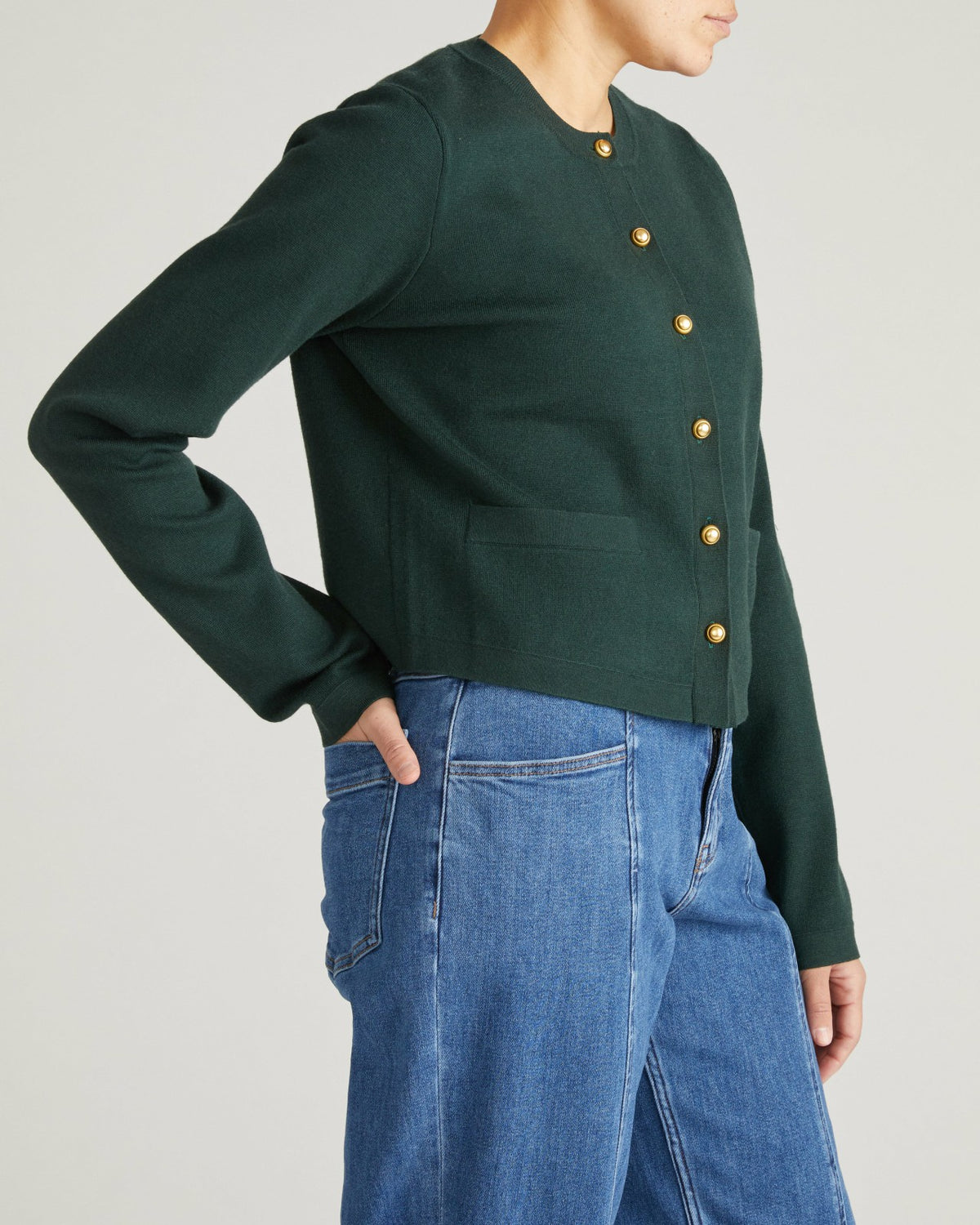 Gabrielle Button-Front Cardigan - Forest Green | Universal Standard