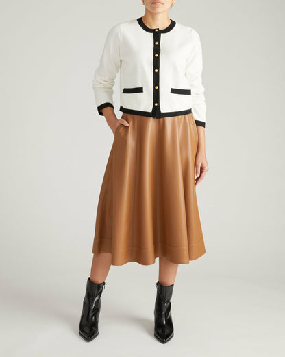 Gabrielle Button-Front Cardigan - Cream with Black Accents | Universal Standard