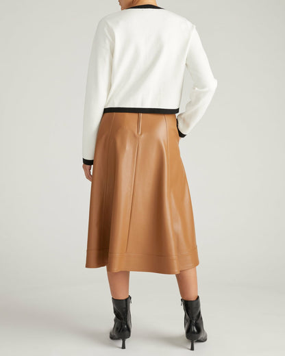 Gabrielle Button-Front Cardigan - Cream with Black Accents | Universal Standard