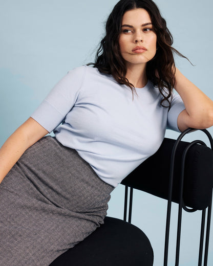Savvy Fine Knit Sweater Top - Silver Blue | Universal Standard