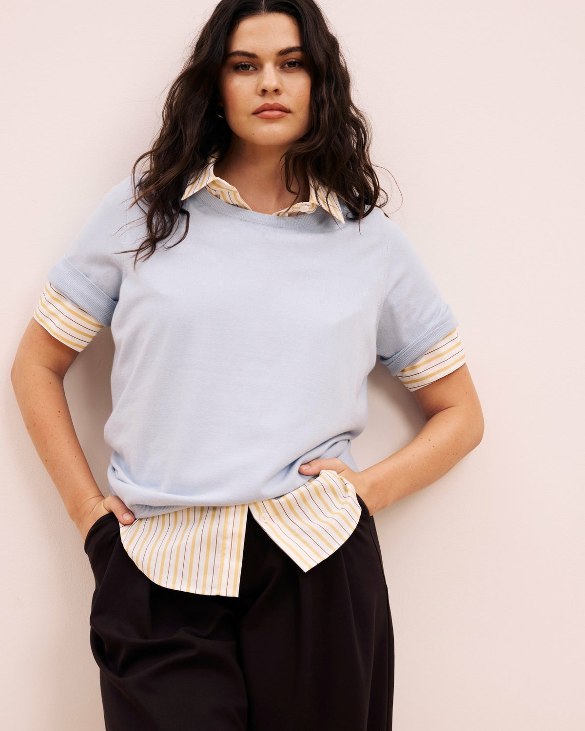 Savvy Fine Knit Sweater Top - Silver Blue | Universal Standard